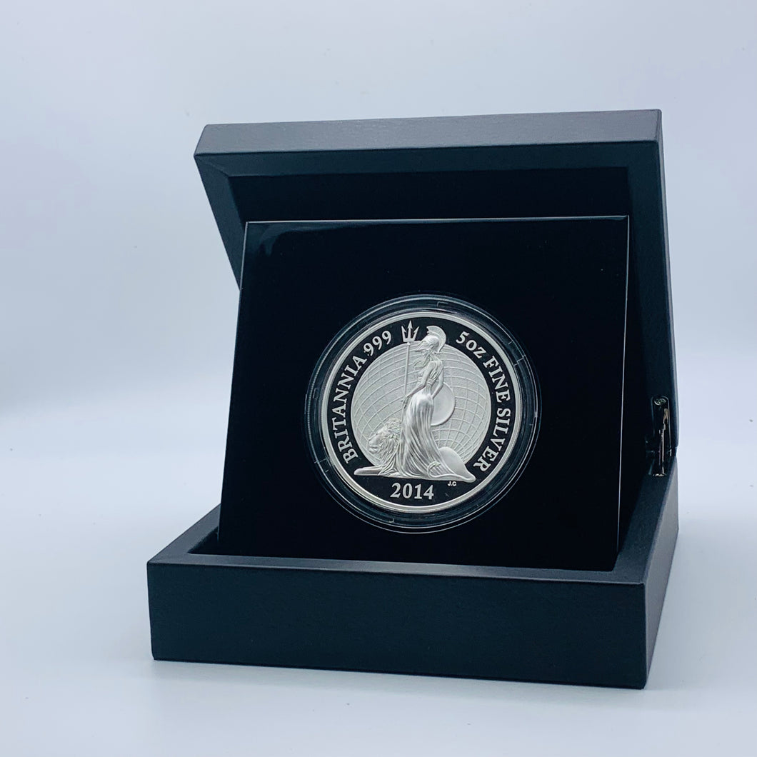 Scarce 2014 Royal Mint Silver Proof Britannia £10 Ten Pounds 5oz Coin