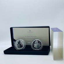Load image into Gallery viewer, 2022 Tudor Beasts Lion Of England Silver Proof &amp; Reverse Frosted Two-Coin Set
