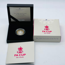 Load image into Gallery viewer, The 150th Anniversary of the FA Cup 2022 UK £2 Silver Proof Piedfort Coin
