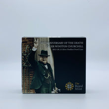 Load image into Gallery viewer, 2015 Royal Mint Sir Winston Churchill £5 Five Pounds Piedfort Silver Proof Coin
