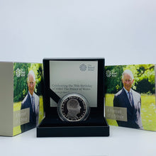 Load image into Gallery viewer, 2018 Royal Mint Prince Charles 70th Birthday £5 Five Pounds Silver Proof Coin
