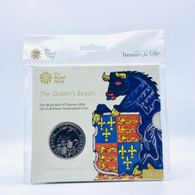 Load image into Gallery viewer, 2018 Royal Mint Queens Beasts Black Bull Of Clarence BU £5 Five Pounds Coin Pack
