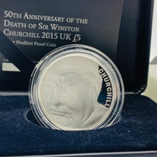 Load image into Gallery viewer, 2015 Royal Mint Sir Winston Churchill £5 Five Pounds Piedfort Silver Proof Coin
