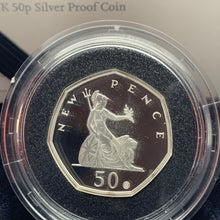 Load image into Gallery viewer, 2019 Royal Mint 50 Years Anniversary Of 50p Silver Proof 50p Fifty Pence Coin
