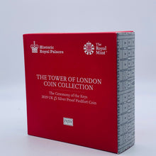 Load image into Gallery viewer, 2019 RM Tower Of London Silver Piedfort Proof £5 Coin - The Ceremony of The Keys
