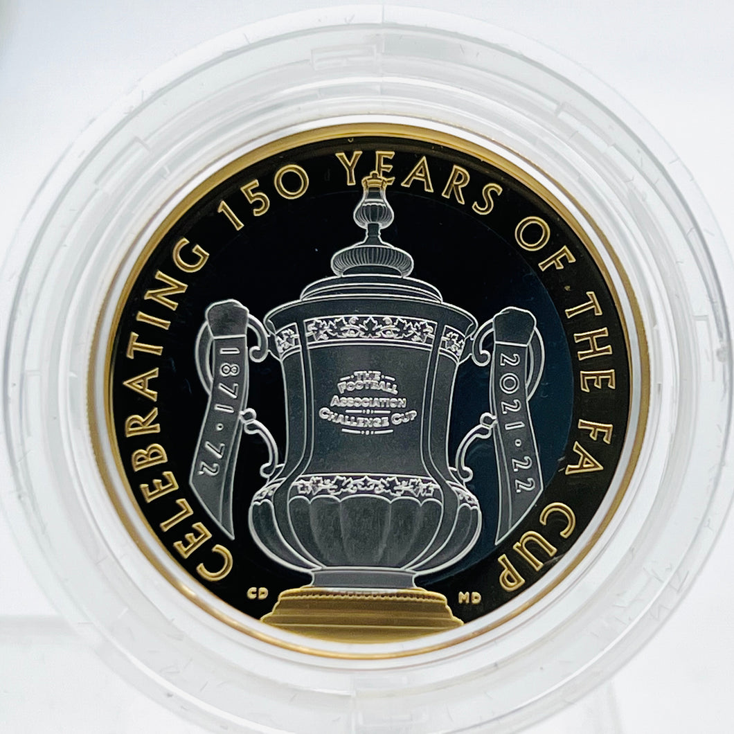 2022 Royal Mint UK 150th Anniversary FA Cup Proof £2 Two Pounds Coin