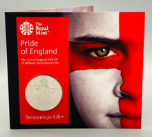 Load image into Gallery viewer, The Pride of England 2018 UK £5 Brilliant Uncirculated Coin
