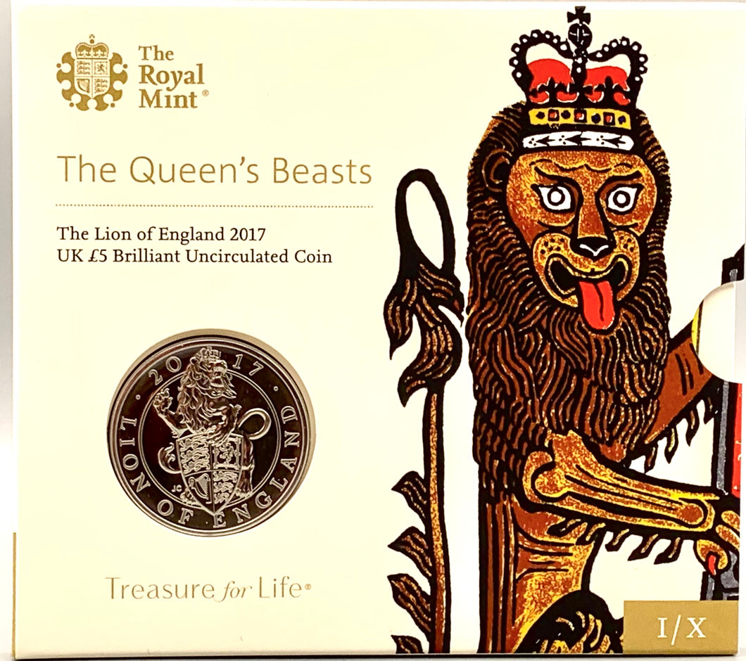 The Lion of England 2017 UK £5 Brilliant Uncirculated Coin