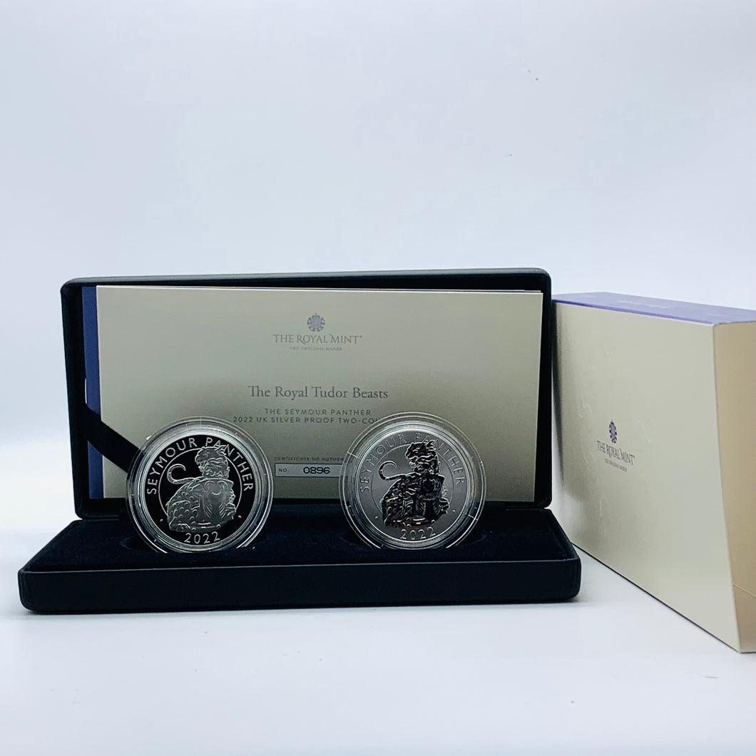 2022 Tudor Beasts Seymour Panther Silver Proof & Reverse Frosted Two-Coin Set
