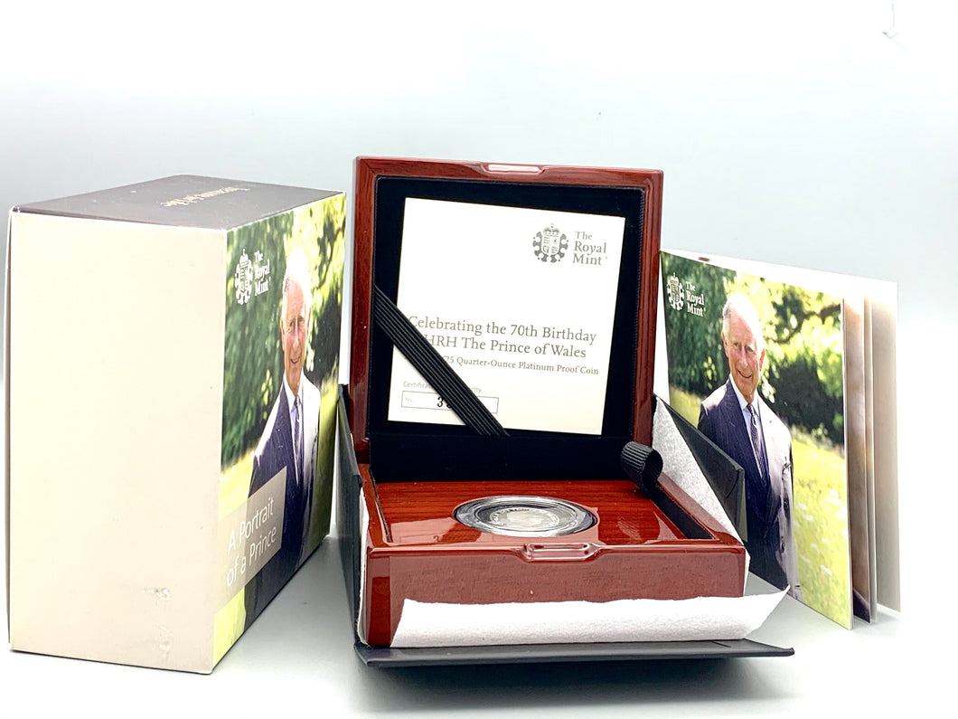 The 70th Birthday of HRH the Prince of Wales 2018 UK Quarter-Ounce Platinum Proof Coin