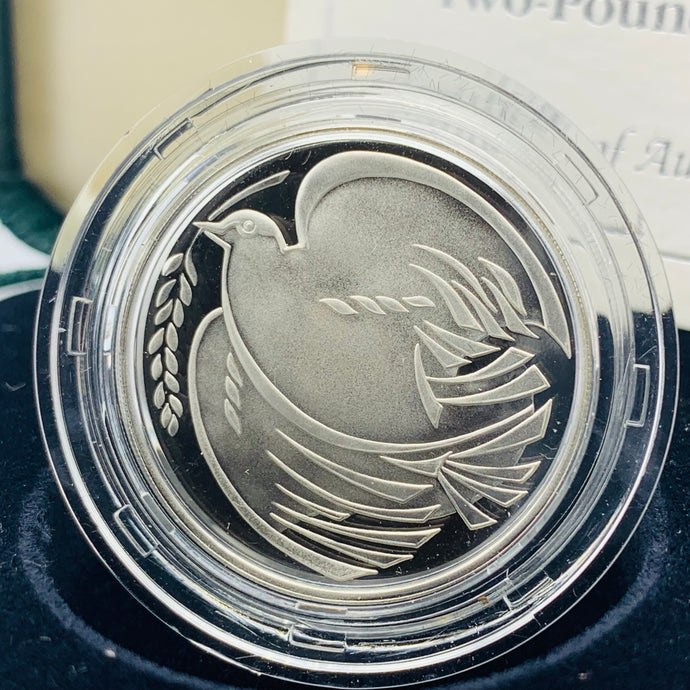 1995 Royal Mint Silver Proof £2 Two Pounds coin - WWII Anniversary Dove Of Peace