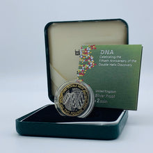 Load image into Gallery viewer, 2003 Royal Mint DNA Double Helix Silver Proof Two Pounds £2 Coin
