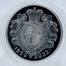 Load image into Gallery viewer, 2022 Royal Mint The Queen’s Platinum Jubilee Piedfort Silver Proof £5 Coin
