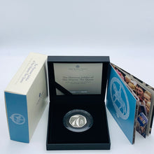 Load image into Gallery viewer, 2022 Royal Mint The Queen’s Platinum Jubilee Silver Proof Piedfort 50p Coin
