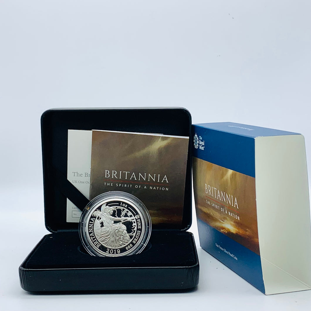 2019 Royal Mint Britannia £2 Two Pounds Silver Proof 1oz Coin 