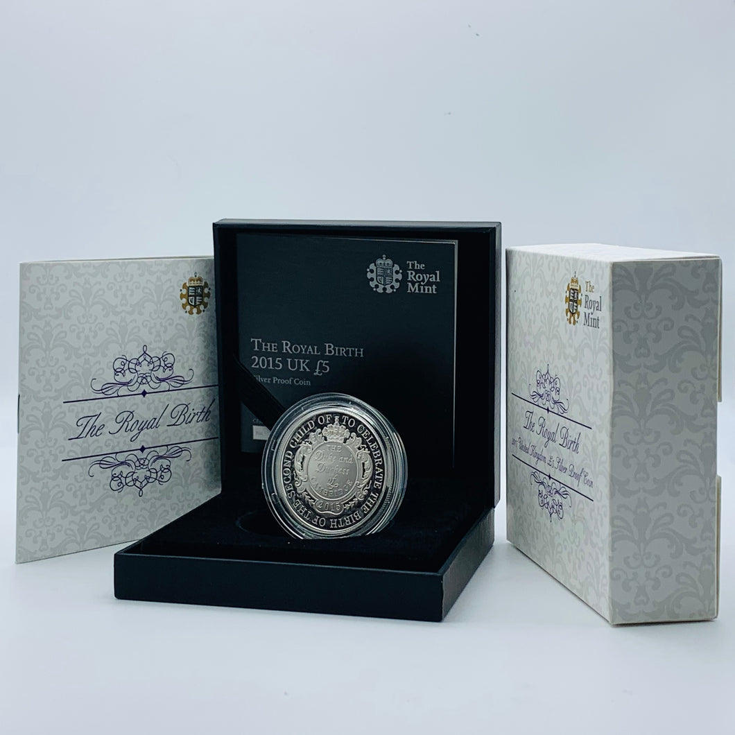 2015 Royal Mint Princess Charlotte Royal Birth £5 Five Pounds Silver Proof Coin