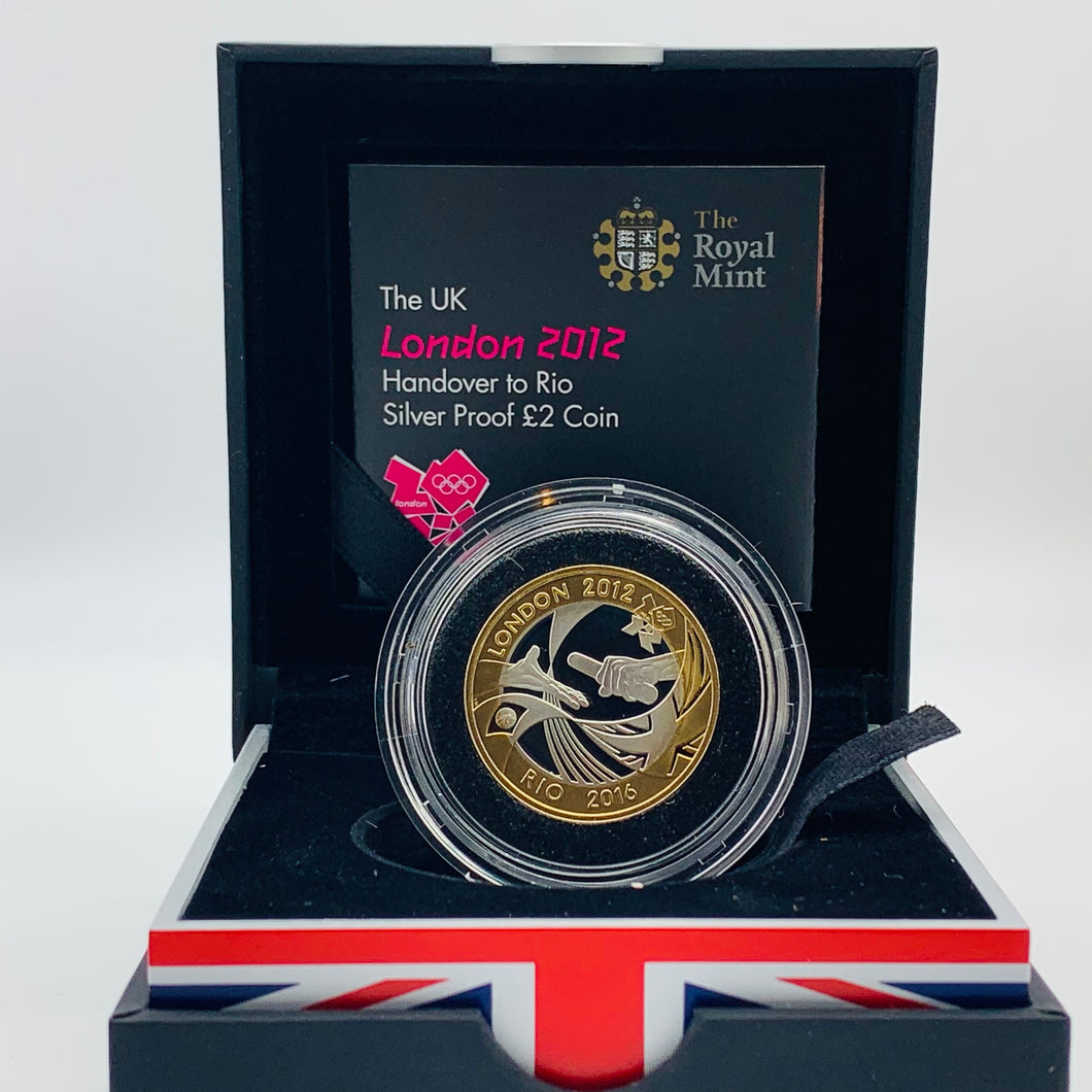 2012 Royal Mint London Olympics Games Handover To Rio Silver Proof £2 Coin