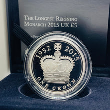 Load image into Gallery viewer, 2015 Royal Mint The Longest Reigning Monarch Silver Piedfort £5 Five Pounds Coin
