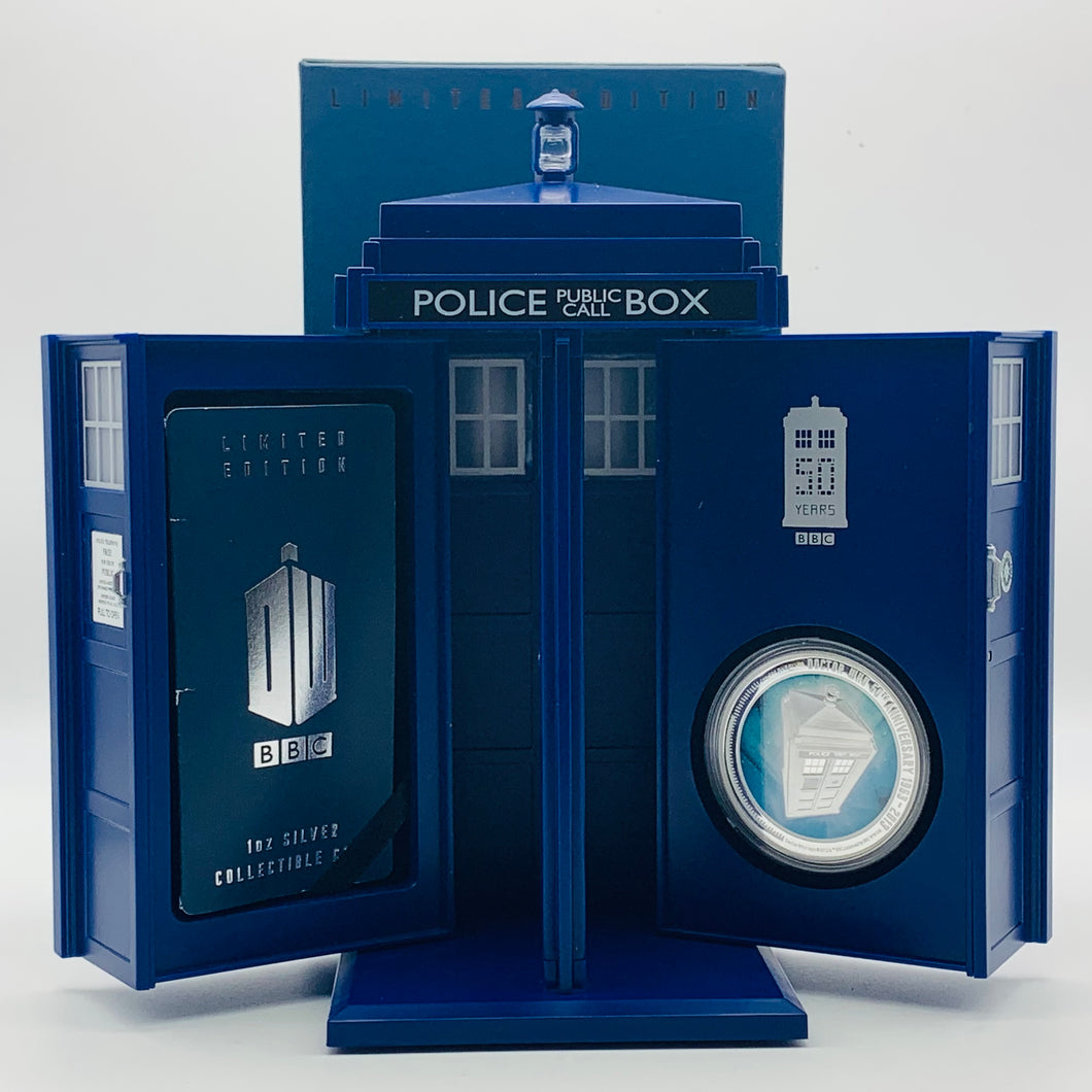 2013 Niue Dr Who 50th Anniversary 1oz Silver Proof $2 Coin In Tardis
